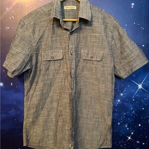 James Campbell Bluish Gray Casual Button Down Shirt